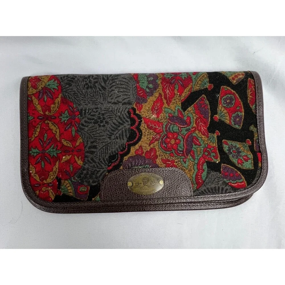 SARASA by Unicraftman Clutch Bag Patchwork Antique Fabric Floral Asian Boho